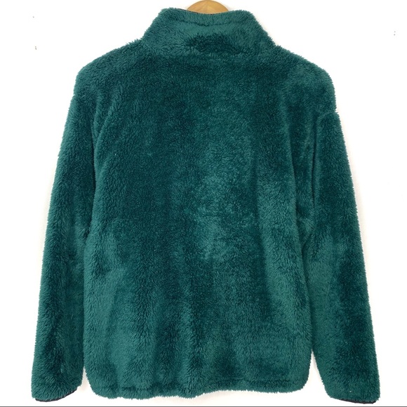 PINK Victoria Secret Women’s Dark Green 1/2 Zip Pullover Sherpa Fleece Jacket S - Picture 5 of 13